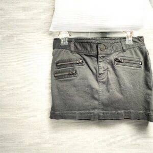 Express Women’s Dark Grey Mini Skirt with Zip Pocket Details